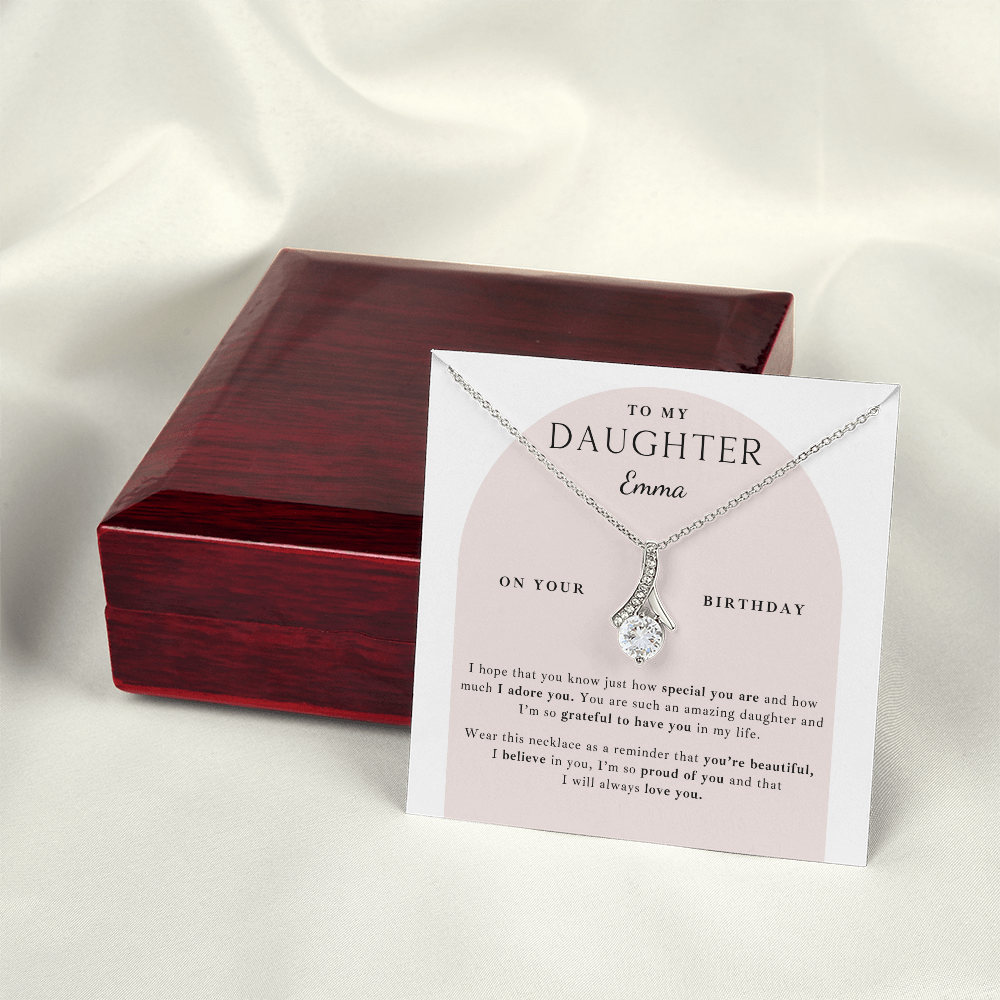 Daughter Birthday Necklace + Message Card