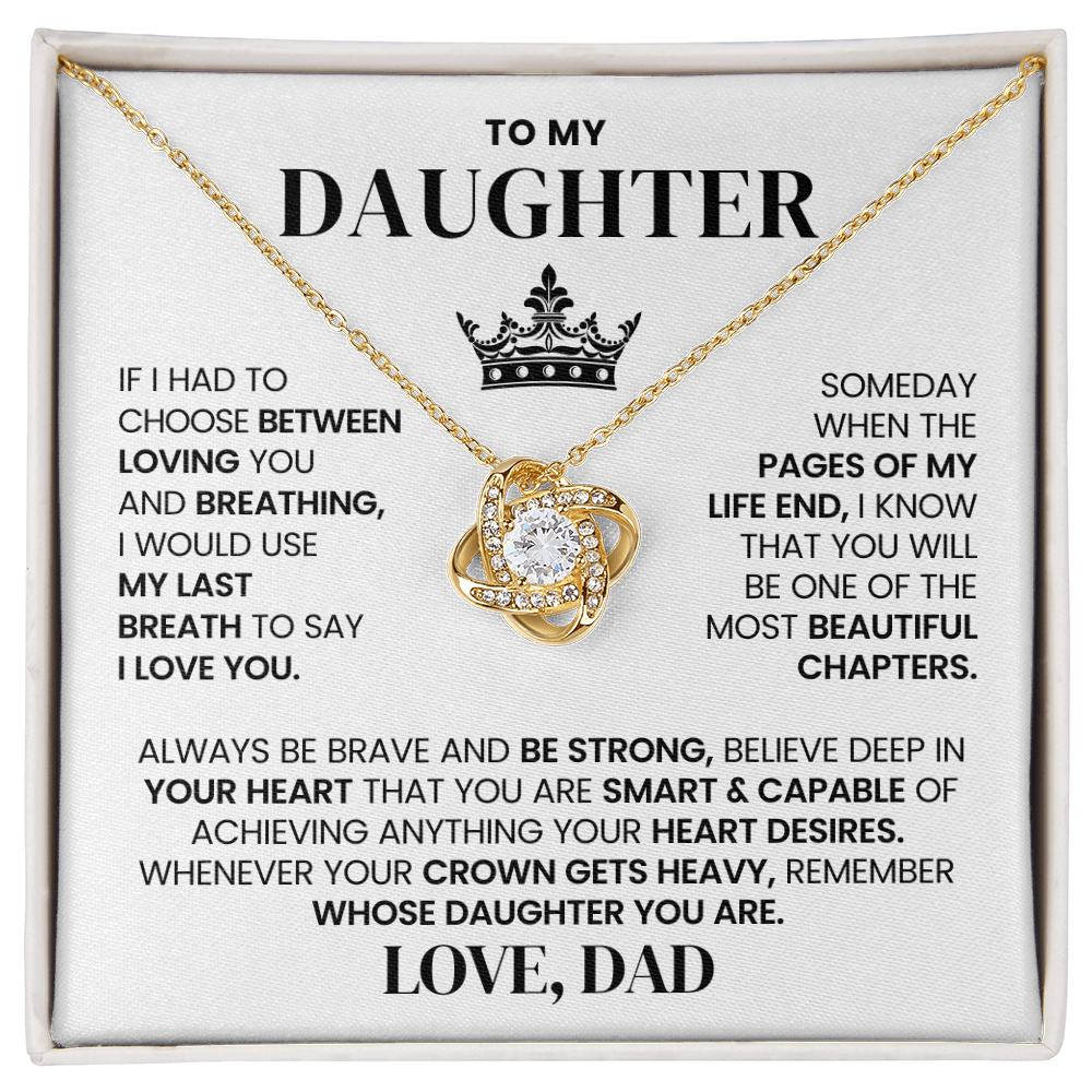 Dad to Daughter Necklace gift set with sweet message card that shows your love and pride.