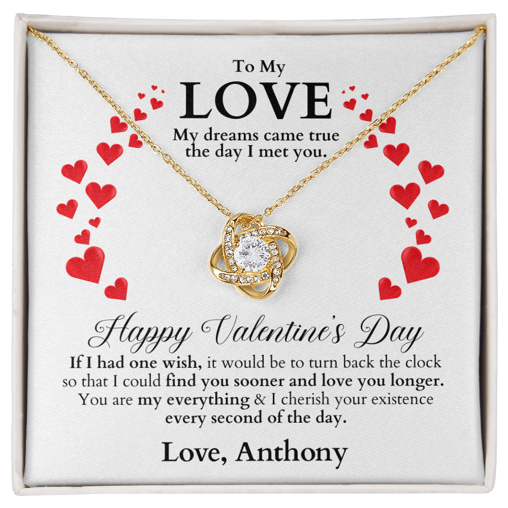 To My Love - Love Knot Necklace - Valentine's Day Gift