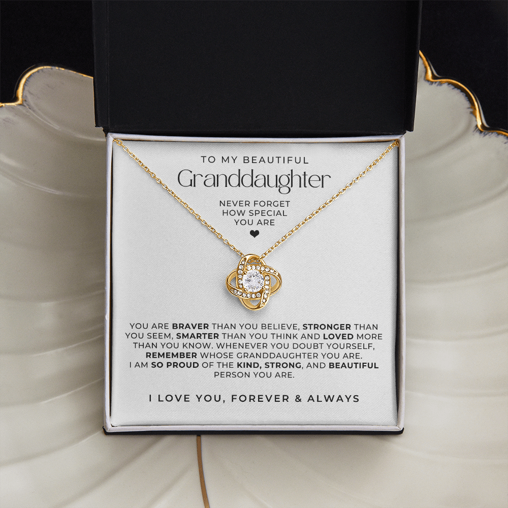 Granddaughter necklace gift from grandma or grandpa, message card and gift box included