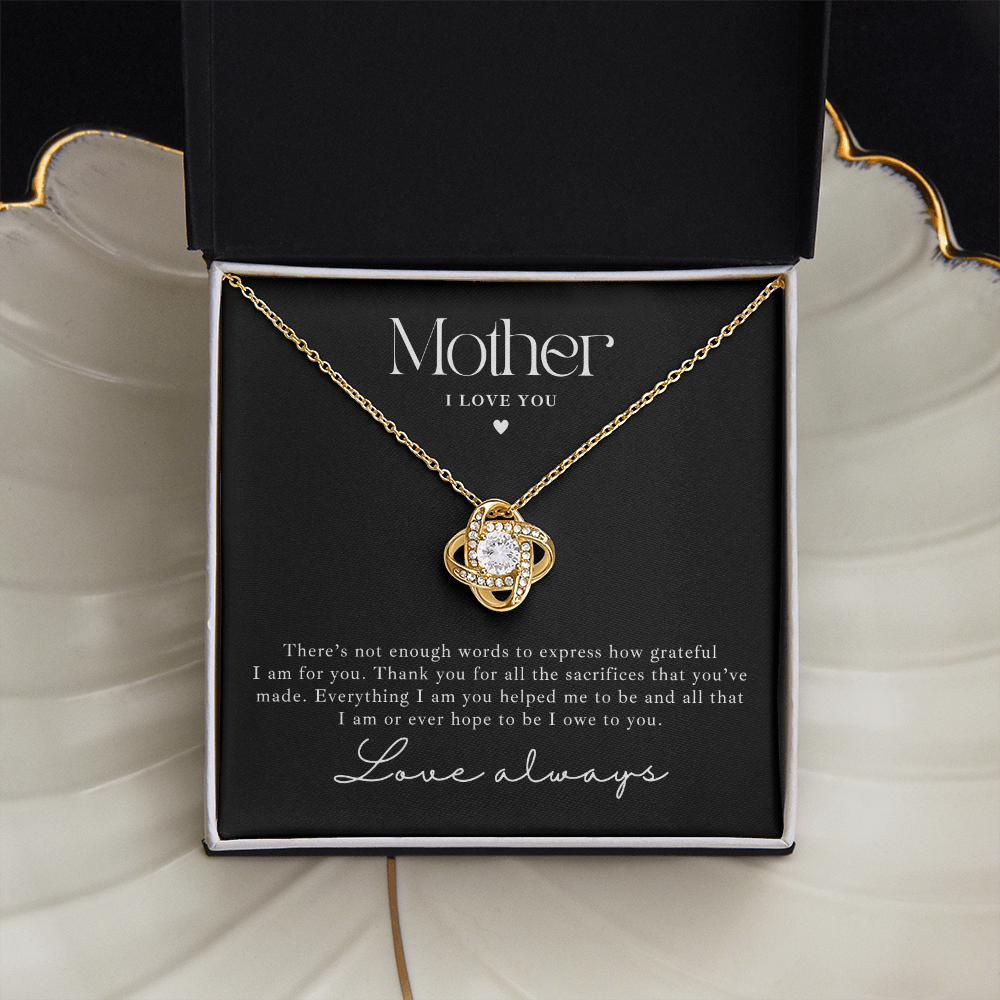 beautiful gold necklace and message card gift idea for mothers day