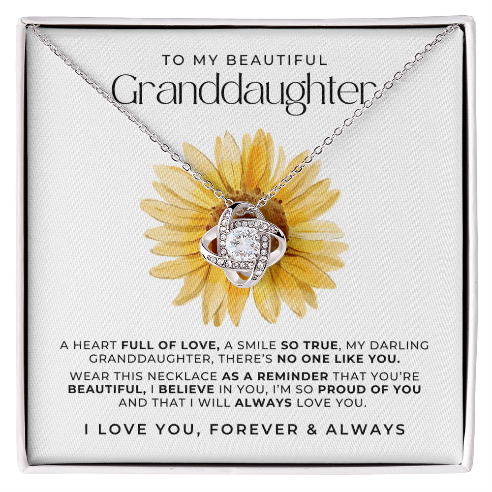 Granddaughter Necklace + Message Card - Sunflower