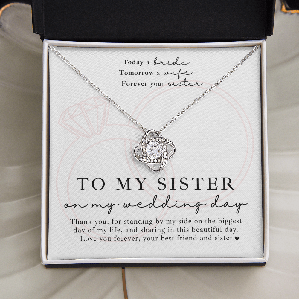 Sister Wedding Day Necklace + Message Gift