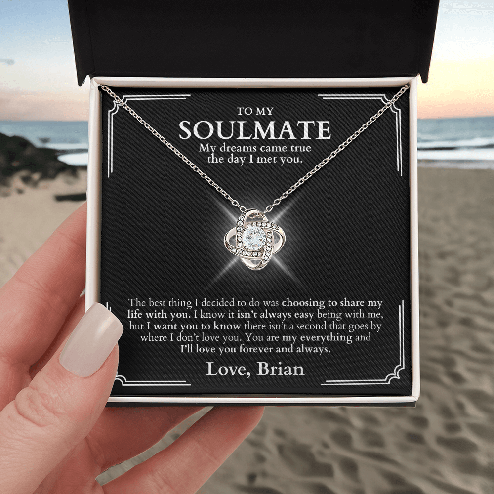 To My Soulmate - Love Knot Necklace + Message Gift