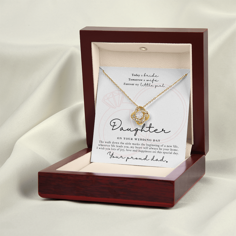 Daughter From Dad Wedding Gift - Necklace + Message