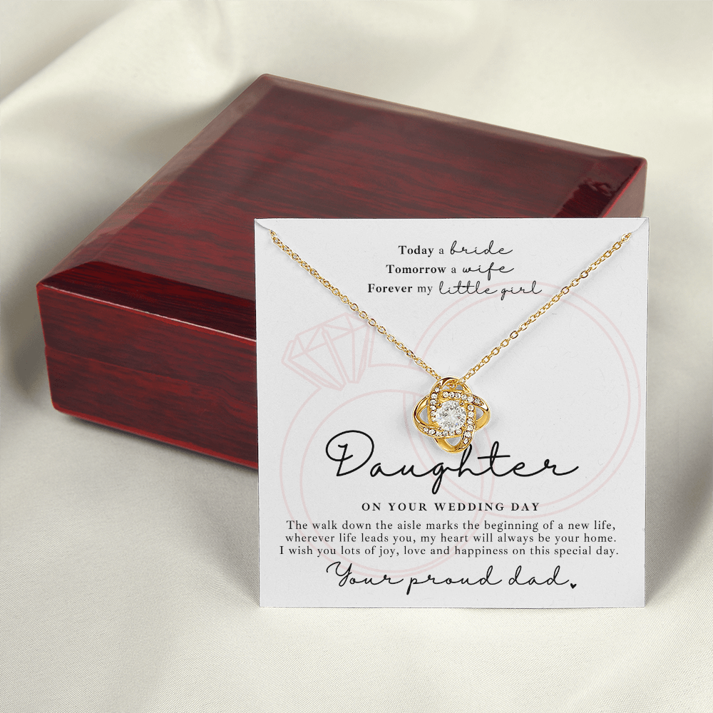 Daughter From Dad Wedding Gift - Necklace + Message