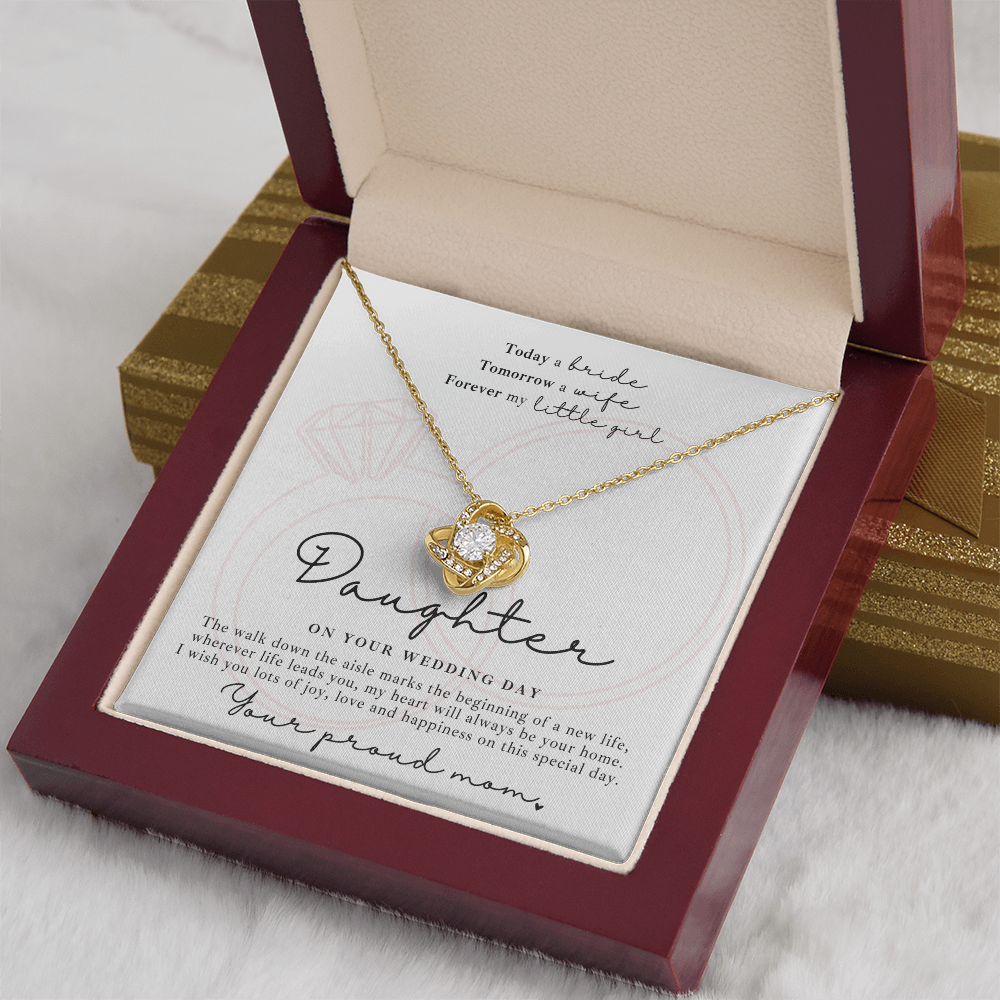 Daughter Wedding Day Gift - Necklace + Message