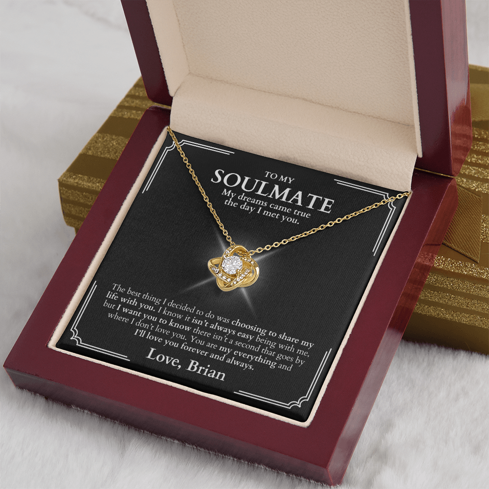 To My Soulmate - Love Knot Necklace + Message Gift