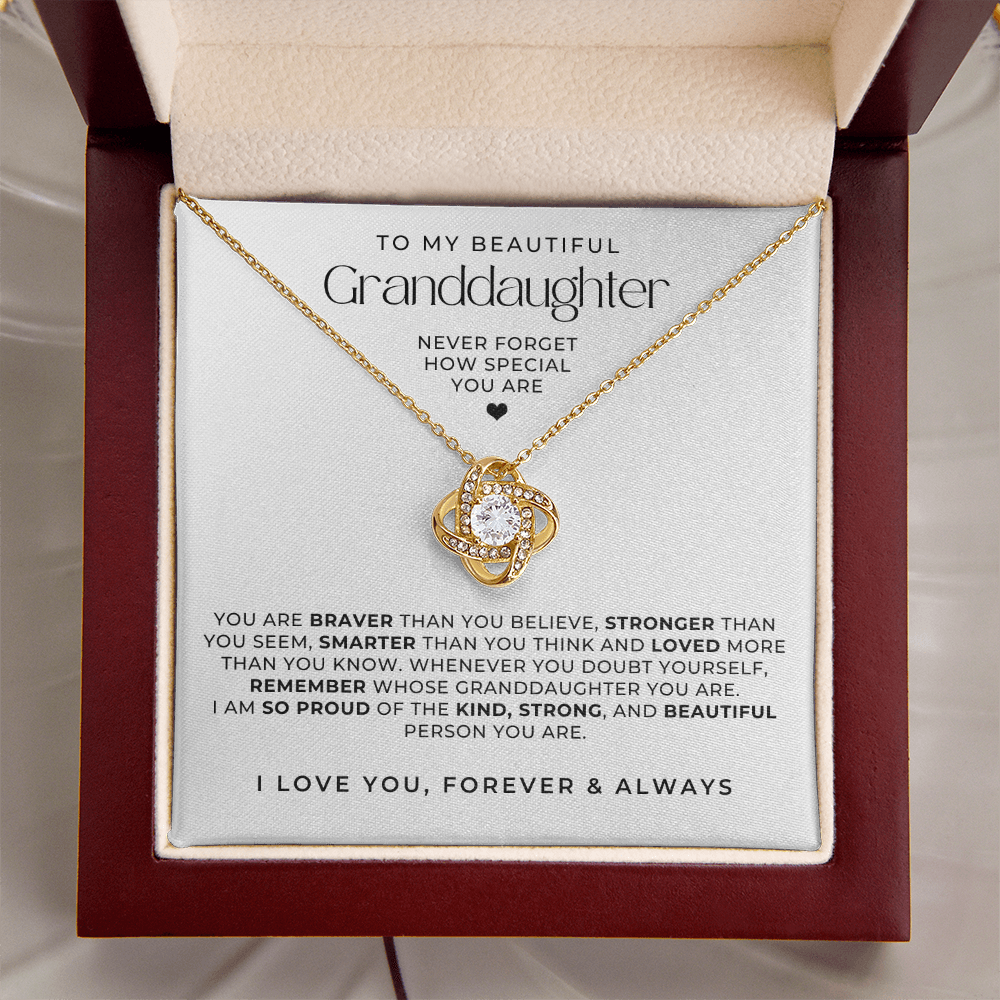 beautiful to my granddaughter necklace gift set and message card from grandma