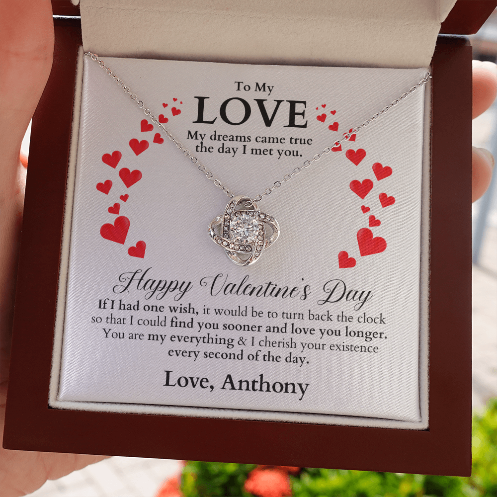 To My Love - Love Knot Necklace - Valentine's Day Gift