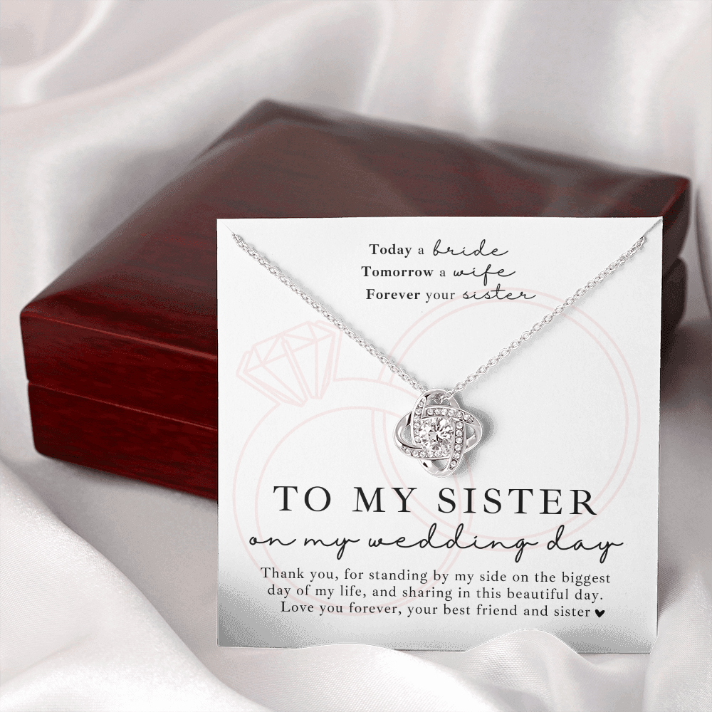 Sister Wedding Day Necklace + Message Gift