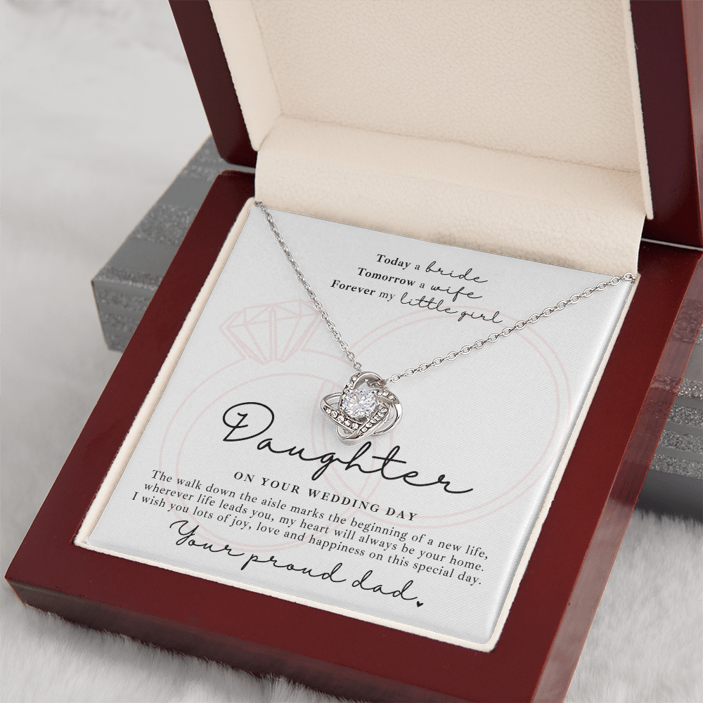 Daughter From Dad Wedding Gift - Necklace + Message