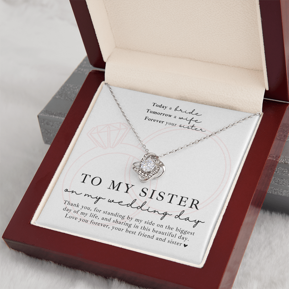 Sister Wedding Day Necklace + Message Gift