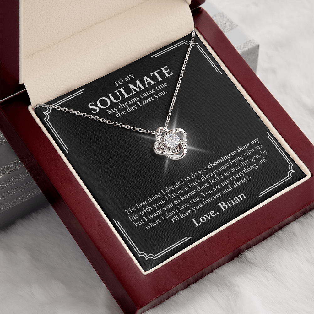 To My Soulmate - Love Knot Necklace + Message Gift