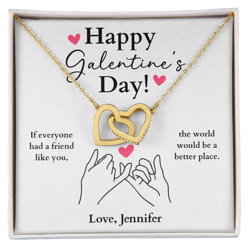 Happy Galentine's Day Necklace Gift + Message