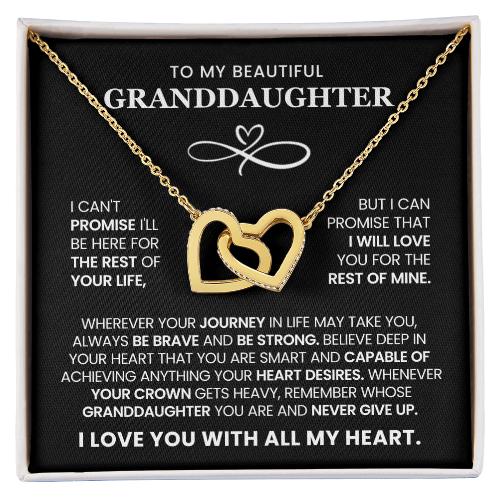 gold necklace to my granddaughter, gift from grandparents to show love and pride.