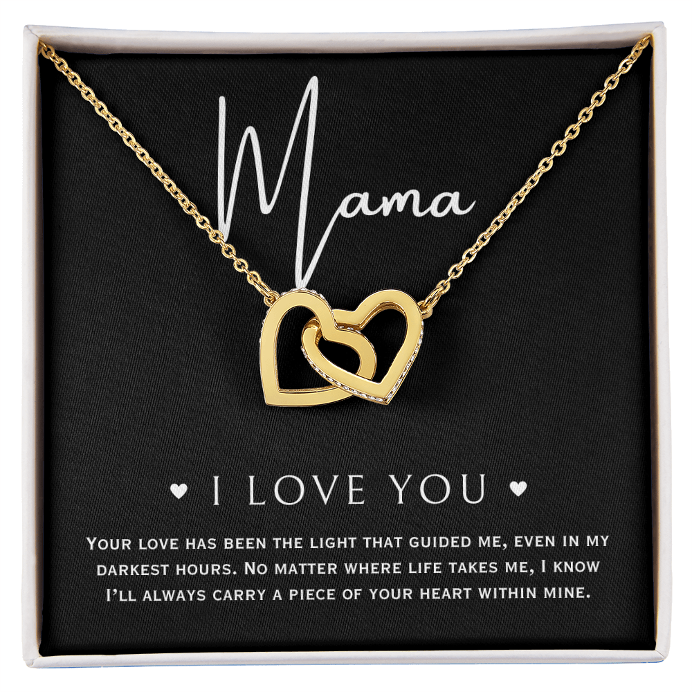 gold mama necklace and message card