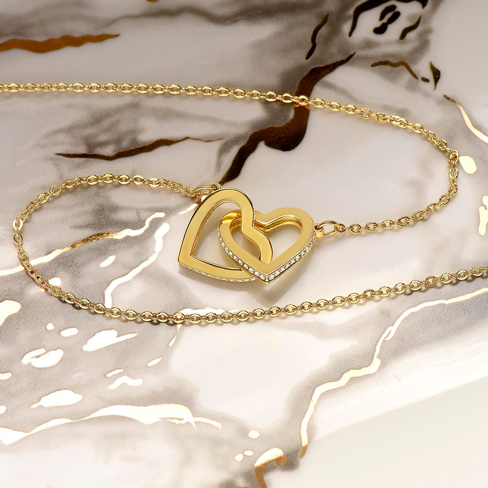 Gold Interlocking Hearts Granddaughter Necklace