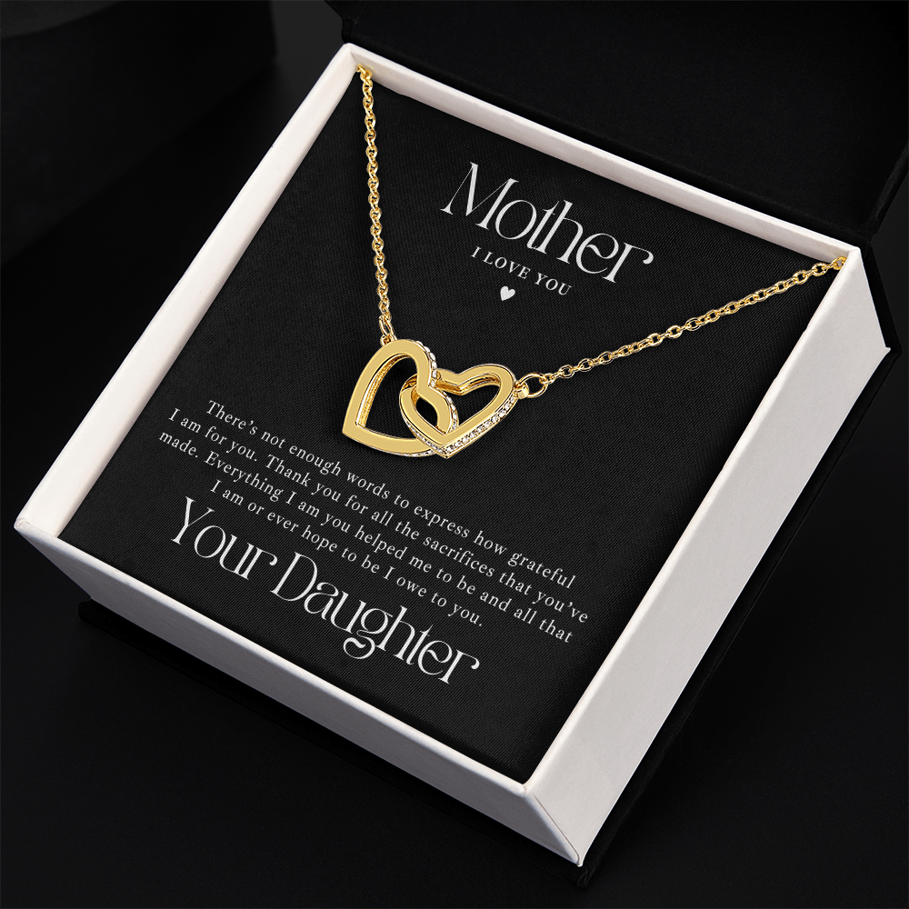 sweet mother daughter necklace with message card.