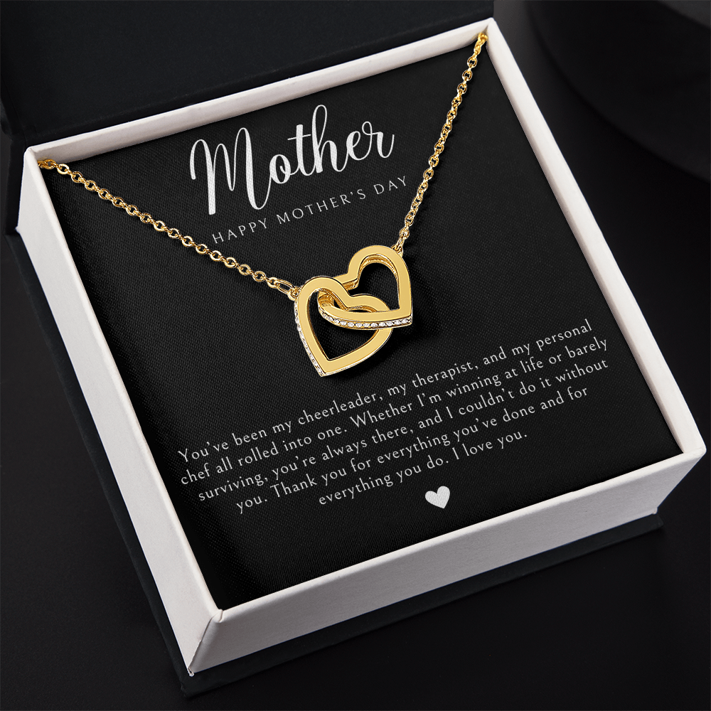 necklace gift for mom on mother's day with a loving message card.