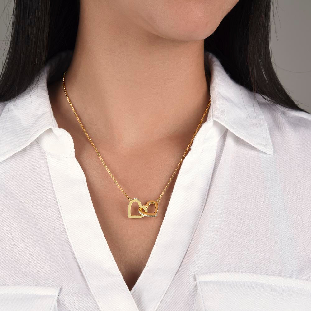 Gold Interlocking Hearts Mother Daughter Necklace