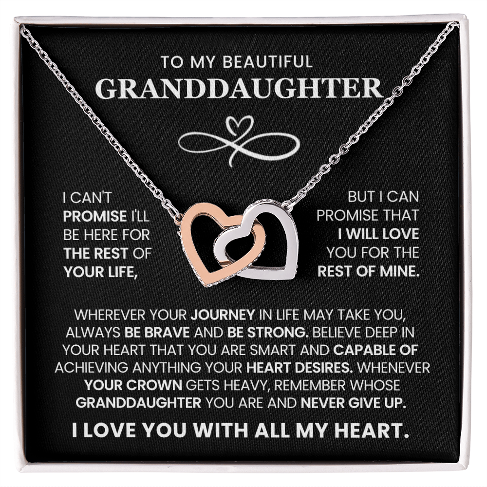 Necklace gift from grandparents to granddaughter with message card