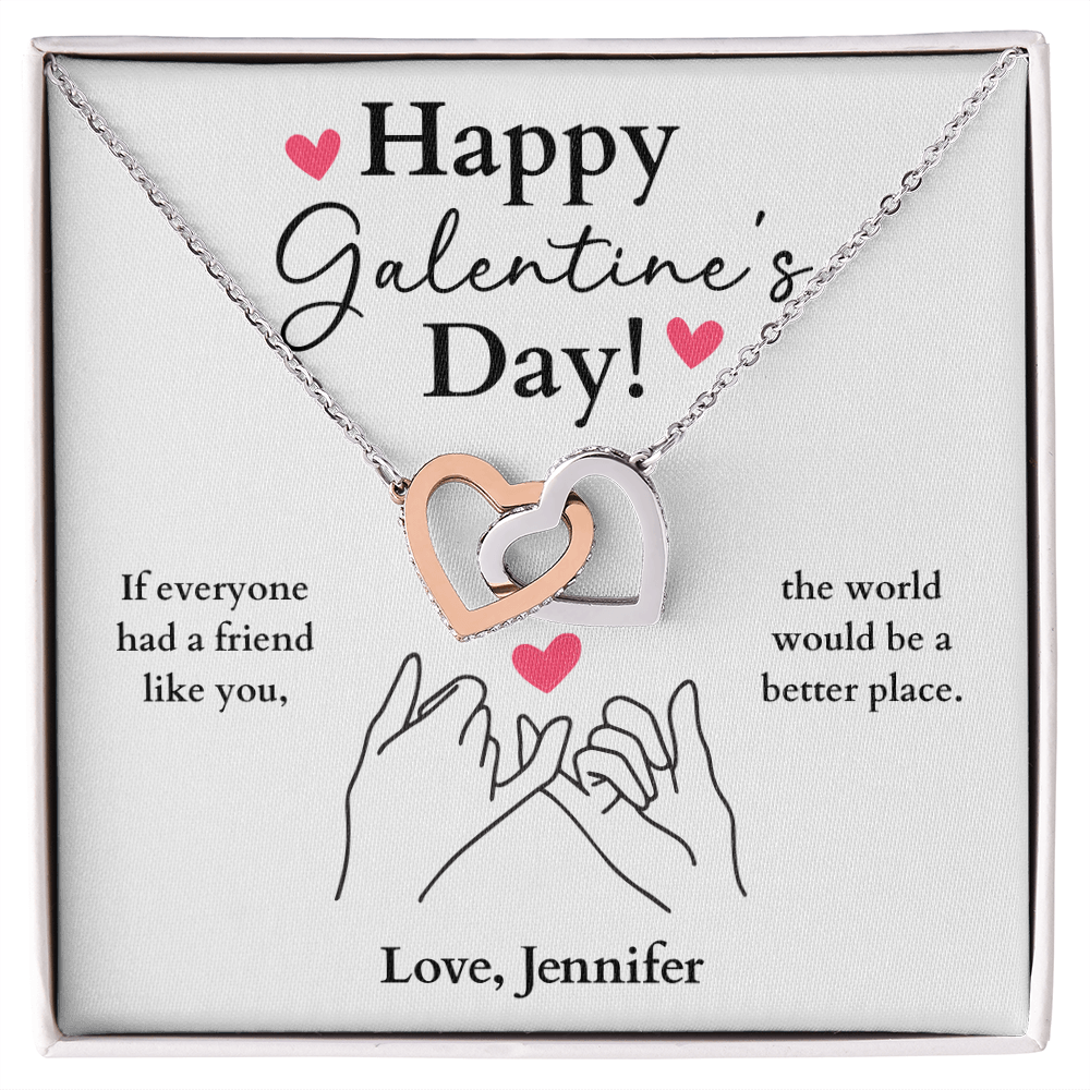 Happy Galentine's Day Necklace Gift + Message