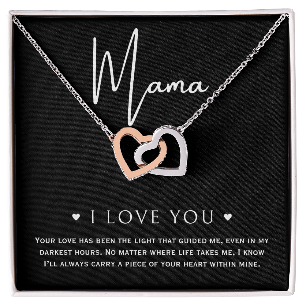 mama necklace gift interlocking hearts pendant with message card