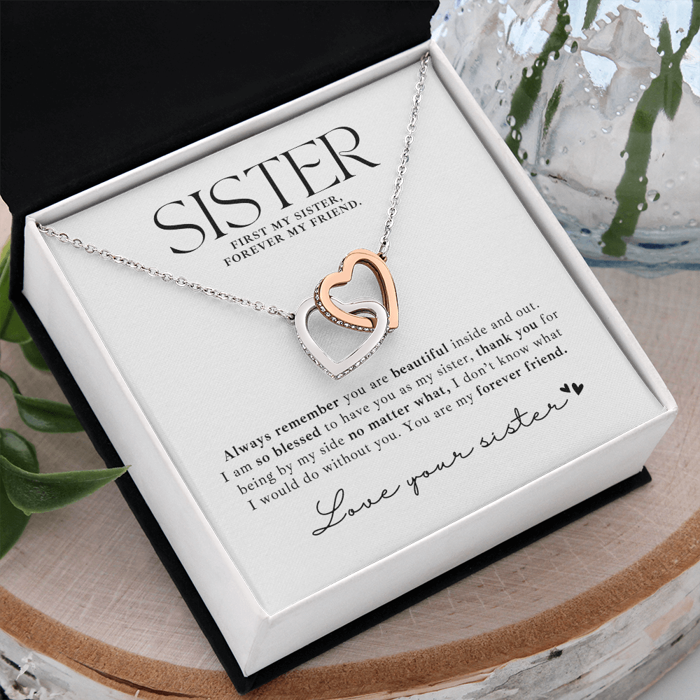 Sister Necklace + Message - Blessed