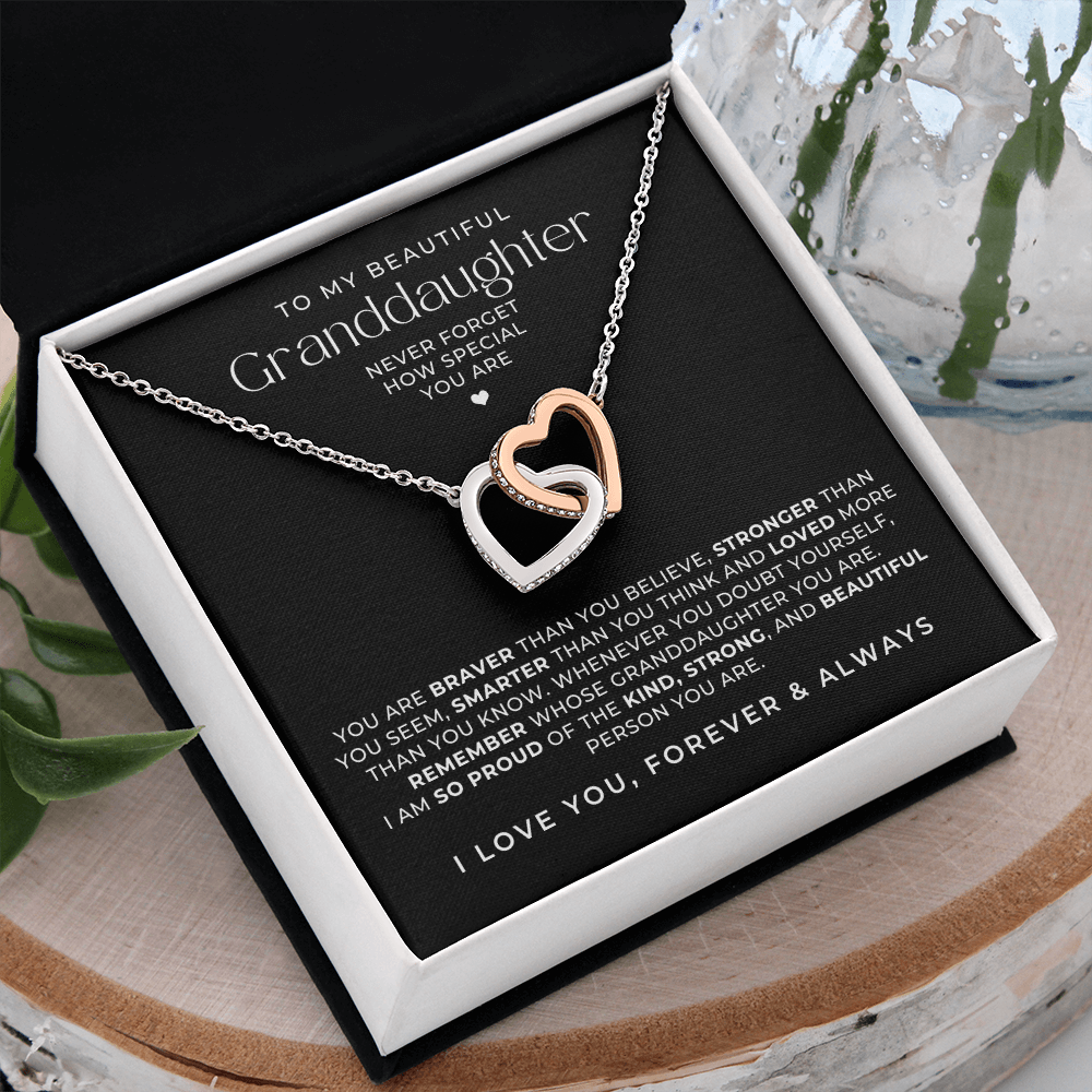 Interlocking Hearts Necklace For Granddaughter