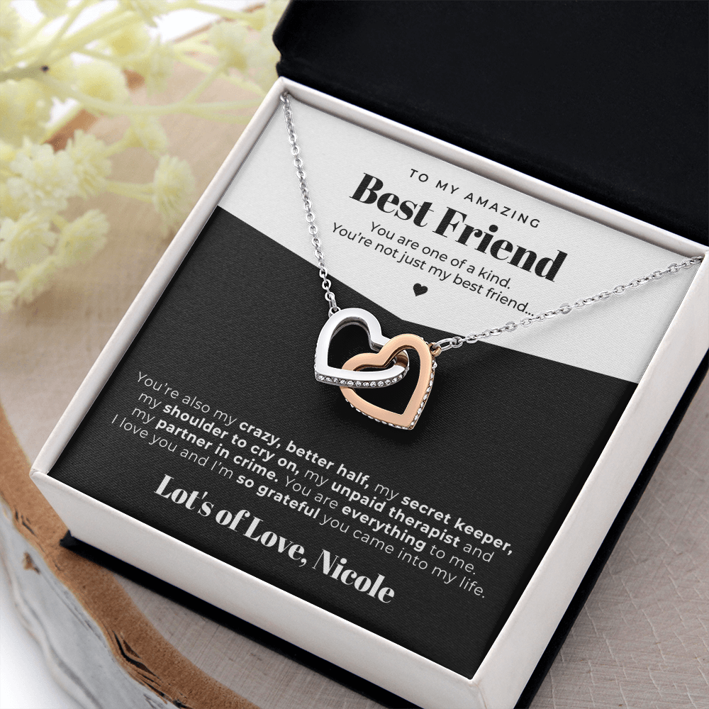 beautiful friendship necklace gift for her with a sweet message card inside.