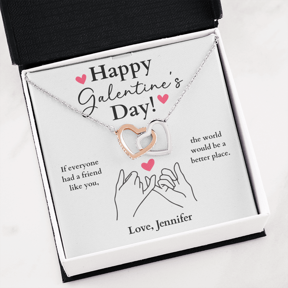 Happy Galentine's Day Necklace Gift + Message