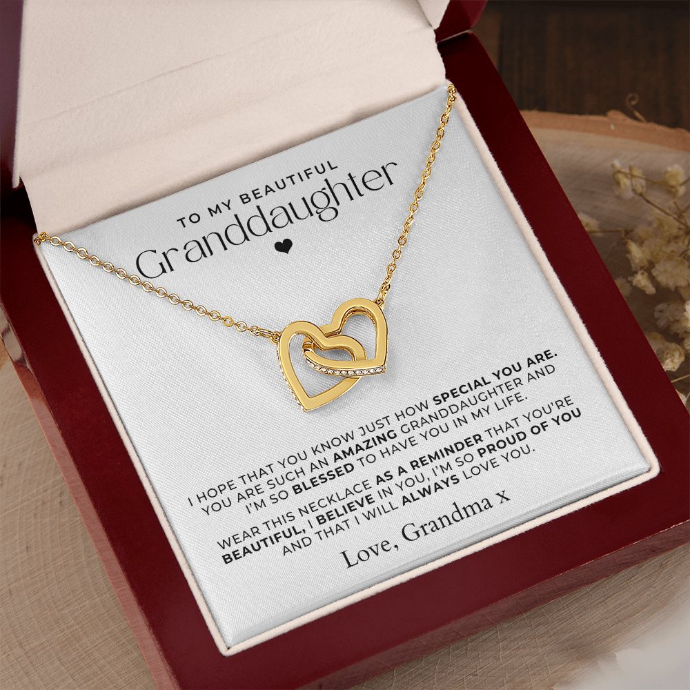 Granddaughter Necklace + Message Card Gift