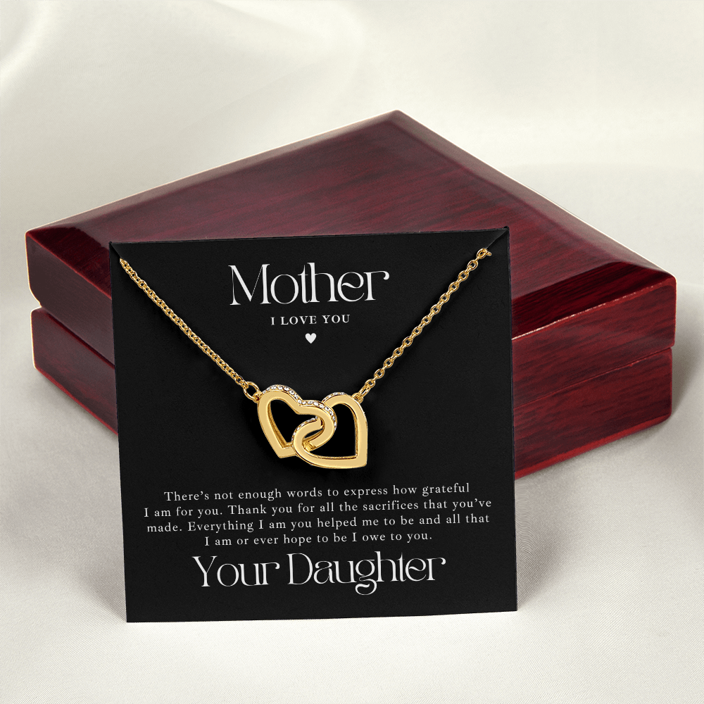 elegant gold necklace. From daughter to mom. 