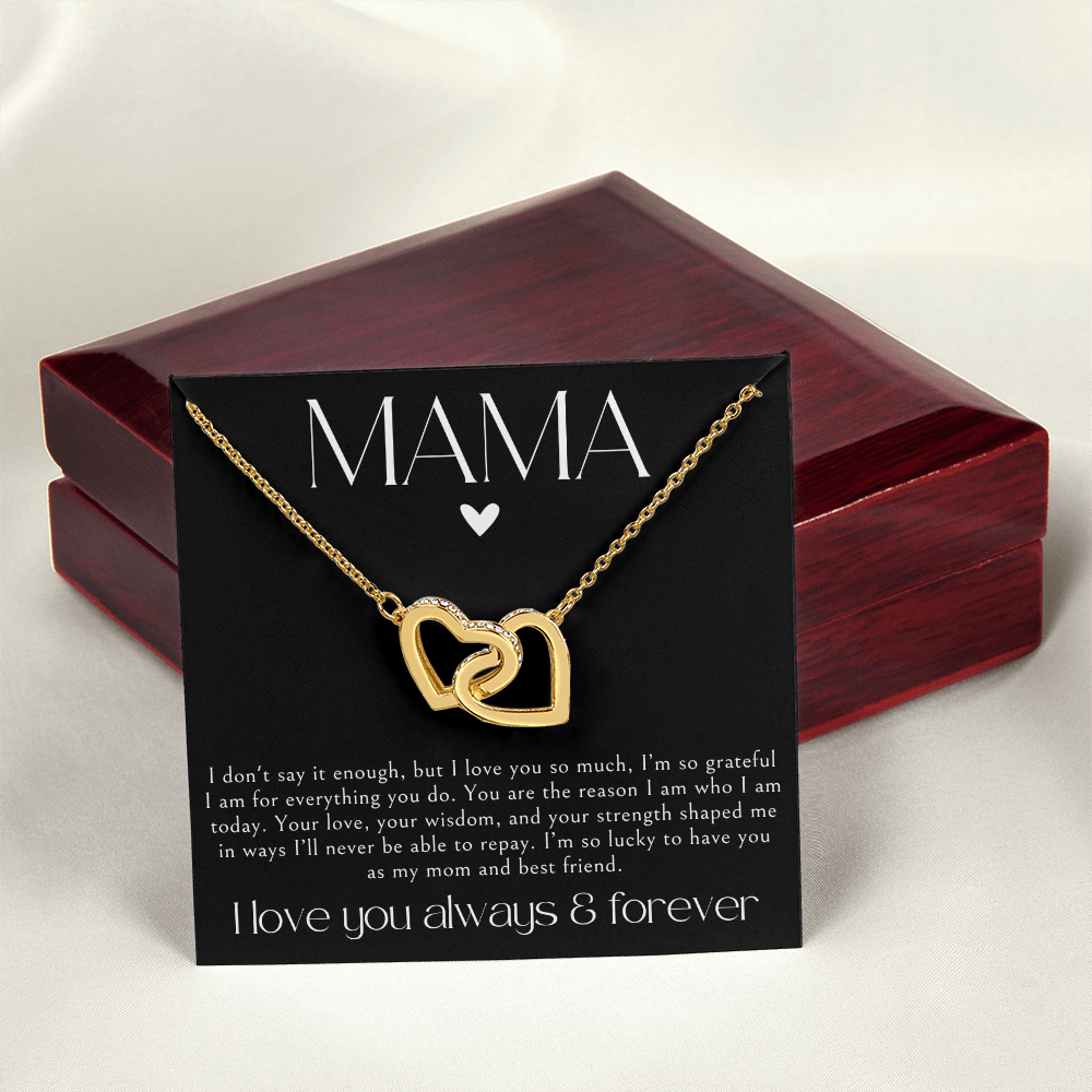 Gold 'Mama' Necklace + Message Card