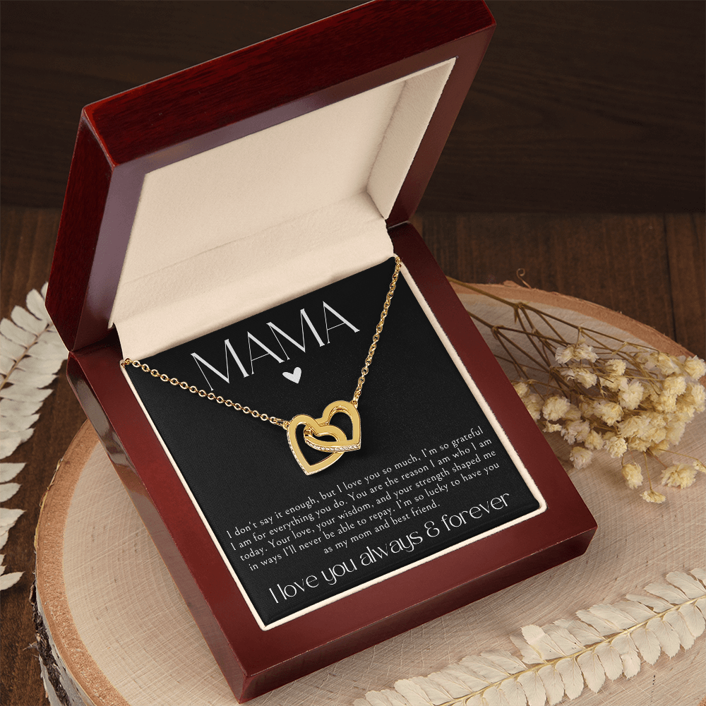 Gold 'Mama' Necklace + Message Card