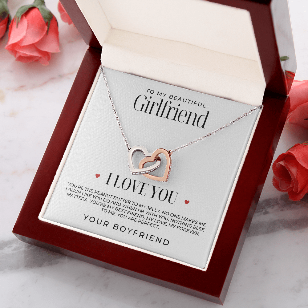 Valentine’s Day Necklace for GF - silver Hearts Necklace for Girlfriend with Message Card that says i love you. comes in a luxury light up box. Its the perfect gift idea for her.