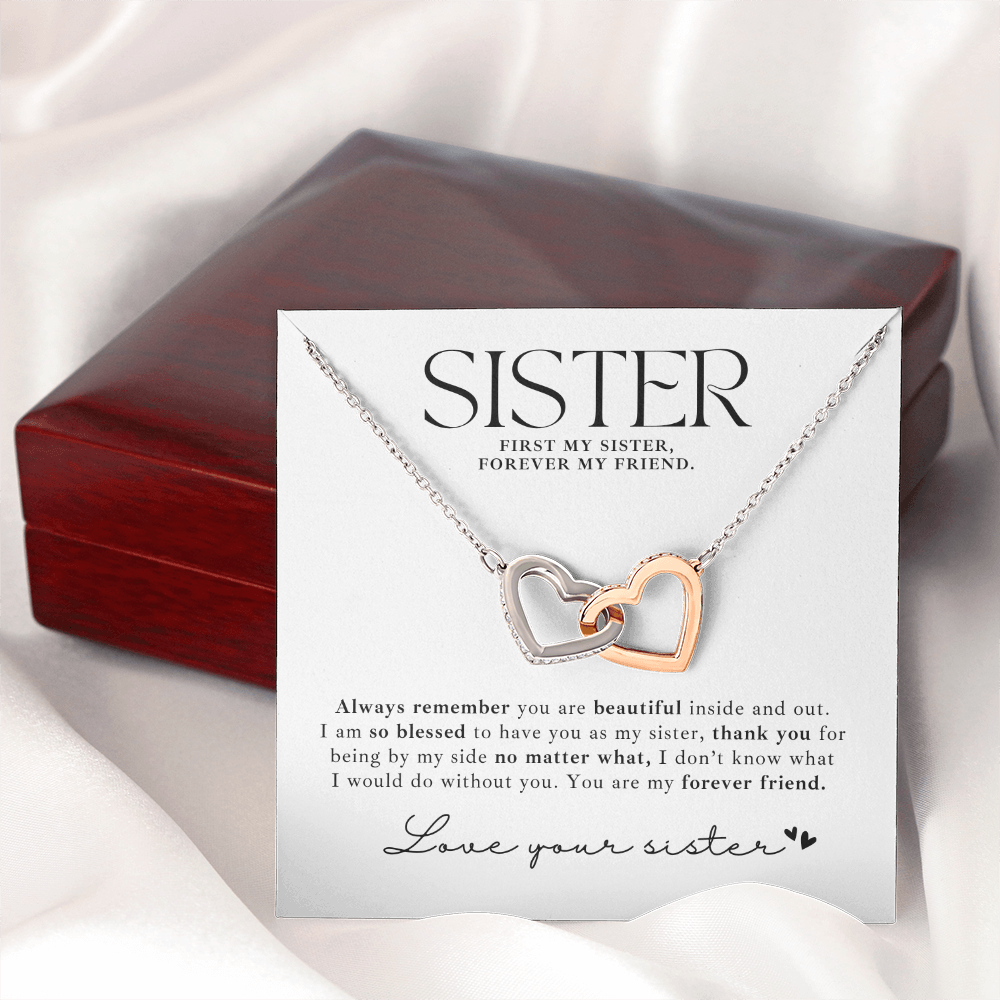 Sister Necklace + Message - Blessed