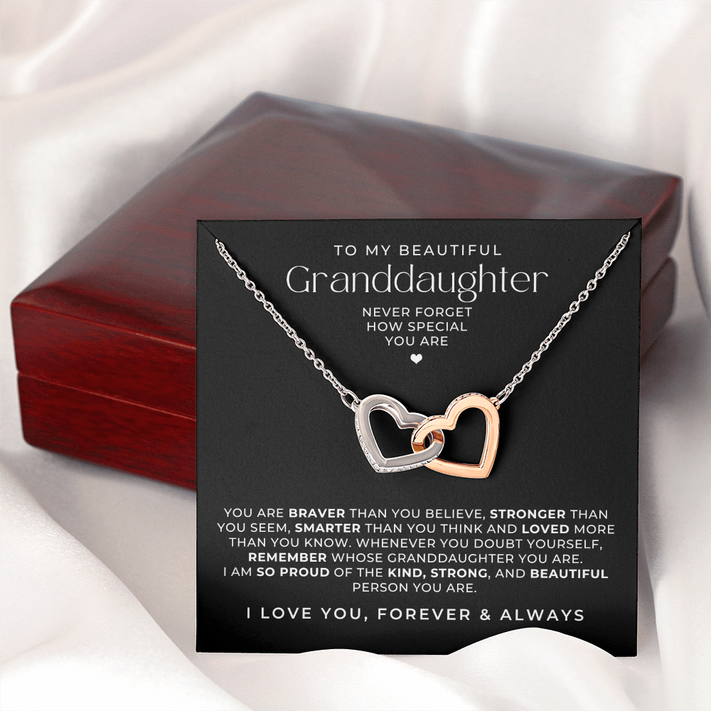 Interlocking Hearts Necklace For Granddaughter