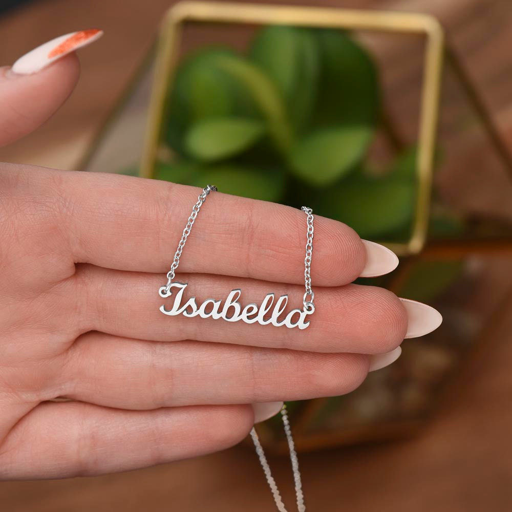 Name Necklace Gift For Granddaughter - Never Forget