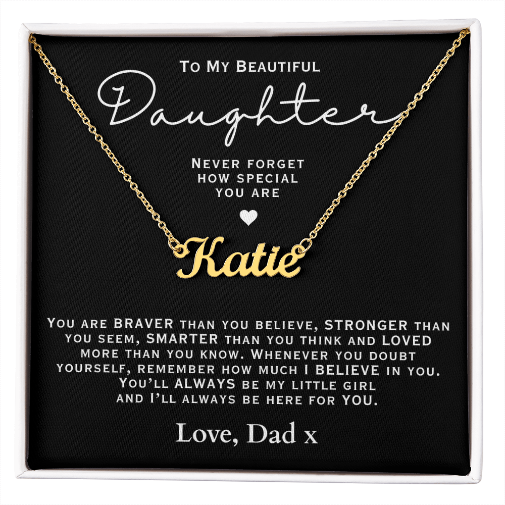 Gold Personalized name Necklace For Daughter