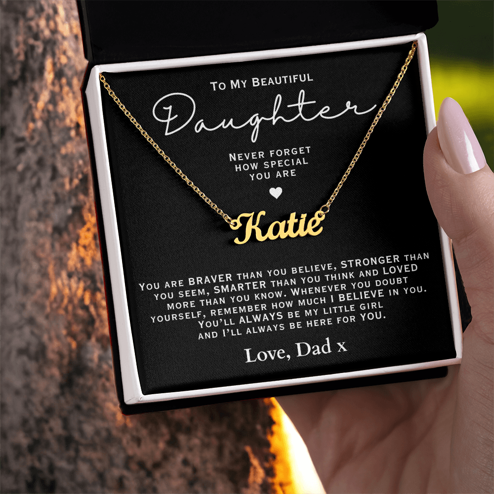 Gold Personalized name Necklace For Daughter