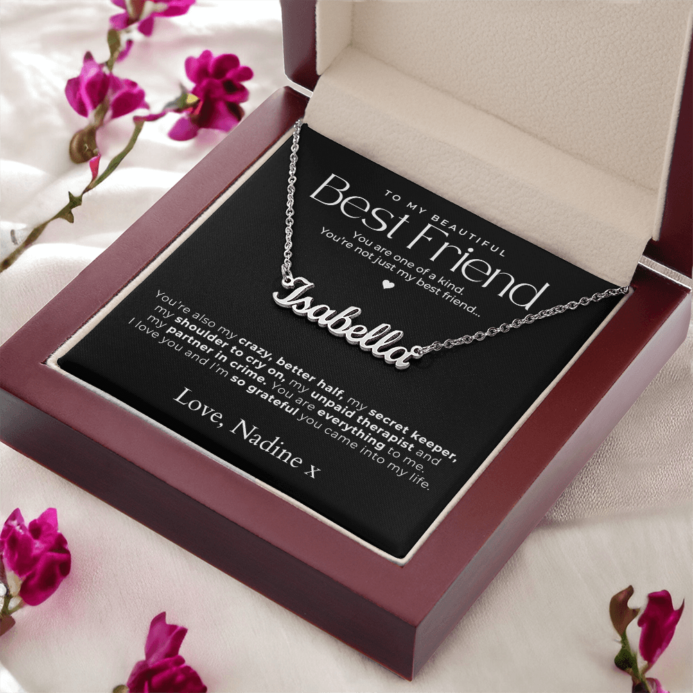 beautiful friendship necklace gift for her with message card, gift box that lights up.