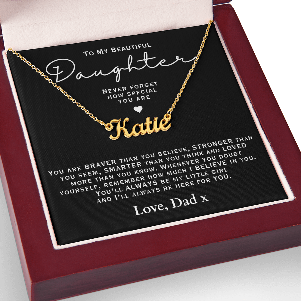 Gold Personalized name Necklace For Daughter