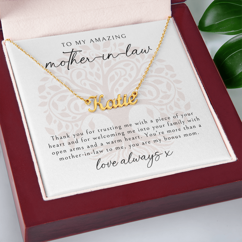 Personalized Gold Necklace Gift To My Mother-in-law