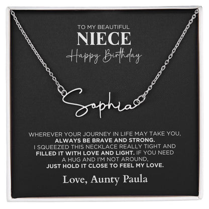 Personalized Name Necklace Gift For Niece - Happy Birthday