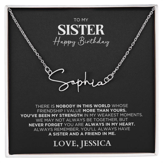 Personalized Name Necklace Gift For Sister - Birthday