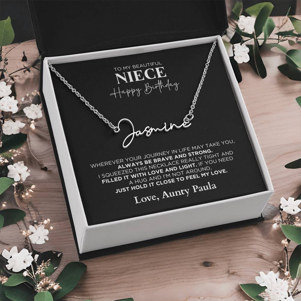 Personalized Name Necklace Gift For Niece - Happy Birthday