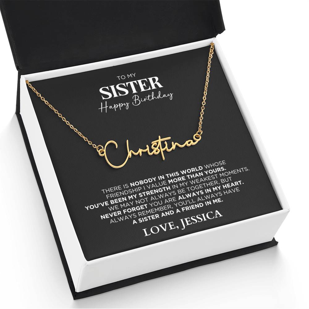 Personalized Name Necklace Gift For Sister - Birthday