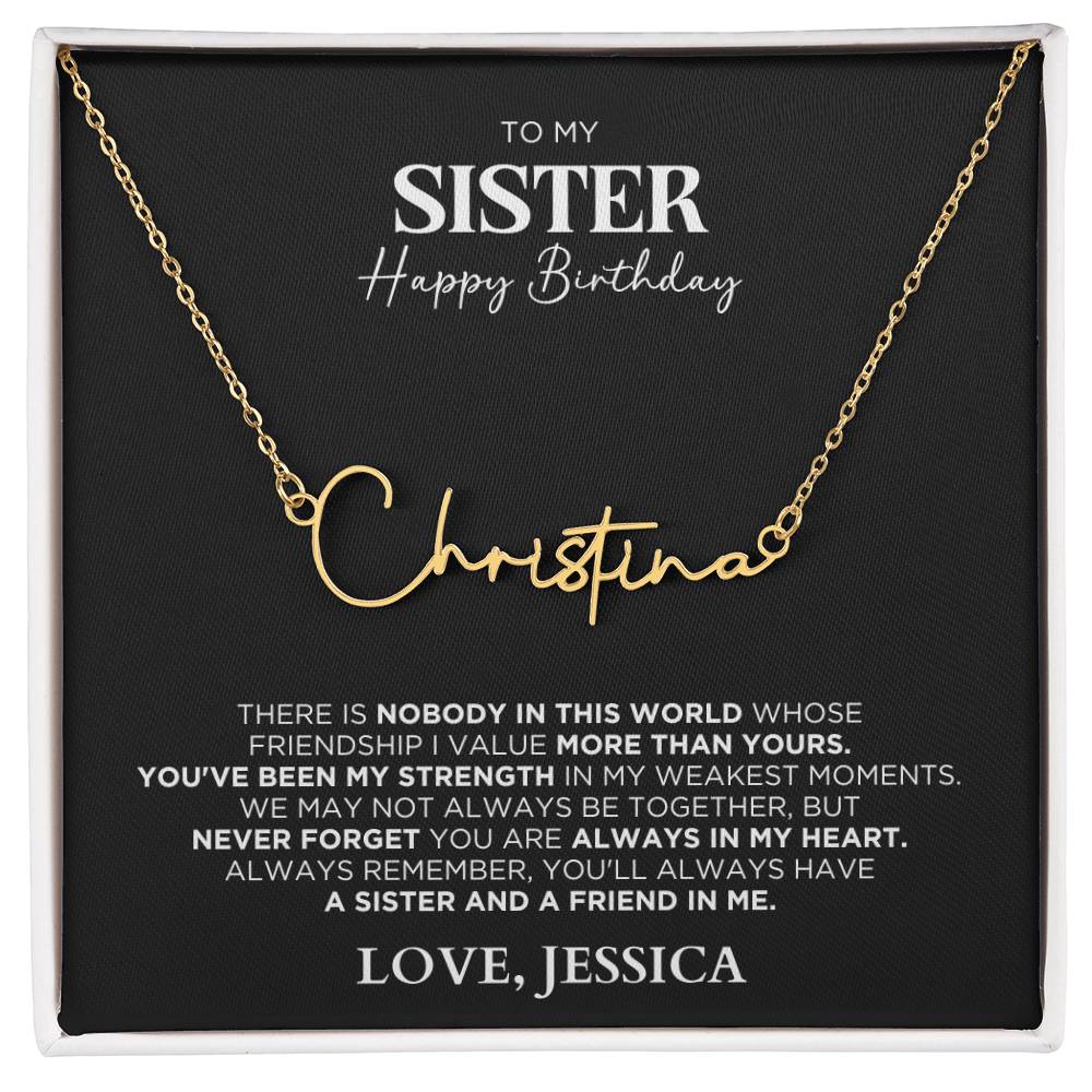 Personalized Name Necklace Gift For Sister - Birthday